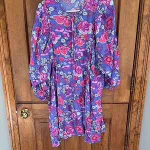 Floral Dress in Blue and Pink